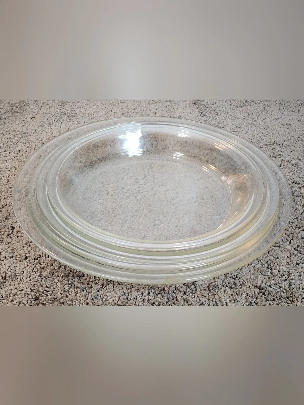 Pyrex Set Of 4 Clear Glass Pie Dish Ovenware Set, Light Signs Of Wear, No Chips